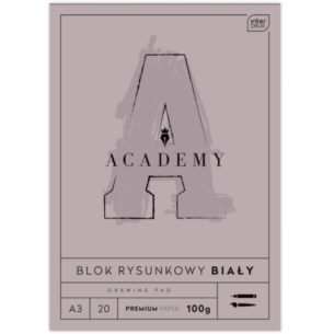 BLOK RYSUNKOWY INTERDRUK ACADEMY A3/20 BIAŁY 100G