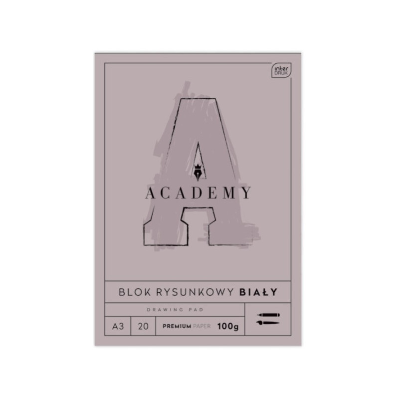 BLOK RYSUNKOWY INTERDRUK ACADEMY A3/20 BIAŁY 100G
