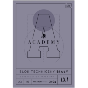 BLOK TECHNICZNY INTERDRUK ACADEMY A3/10 BIAŁY 240G