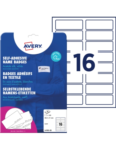 Identyfikatory Avery 88,9x31mm 320 etykiet