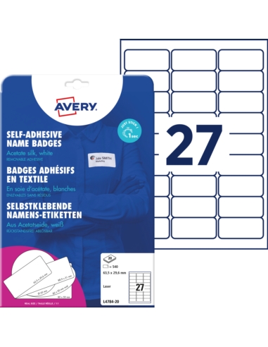 Identyfikator Avery 63,5x29,6mm 540 etykiet