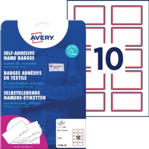 Identyfikatory Avery 80x50mm 200 etykiet L4786-20