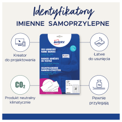 samoprzylepne Identyfikatory imienne 80x50 20 ark