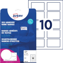 Identyfikatory Avery 80x50mm białe foliowe