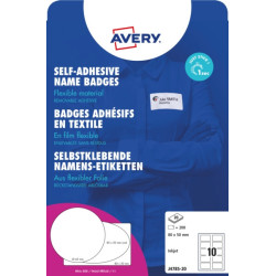 Identyfikatory Avery 80x50mm białe foliowe