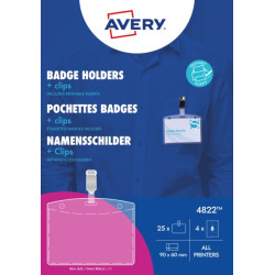 Identyfikator holder Avery klips 60x90mm