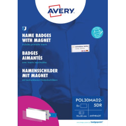 Identyfikatory Avery 70x30 mm na magnes 5 szt