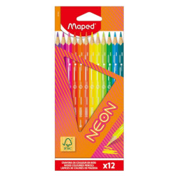 MAPED KREDKI TRÓJKĄTNE NEONOWE 12 KOL