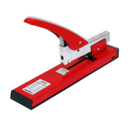 Duży Zszywacz Biurowy: Eagle 938 - do 100 kartek, metalowy, do biura, czerwony