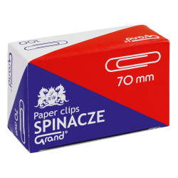 Spinacze biurowe okrągłe, do dokumentów 70mm, sztywne, 50 szt.