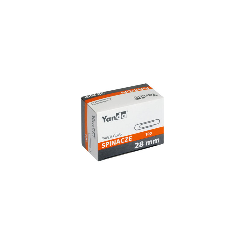 Spinacze uniwersalne, metalowe, sztywne: 28mm, opakowanie 100 szt.